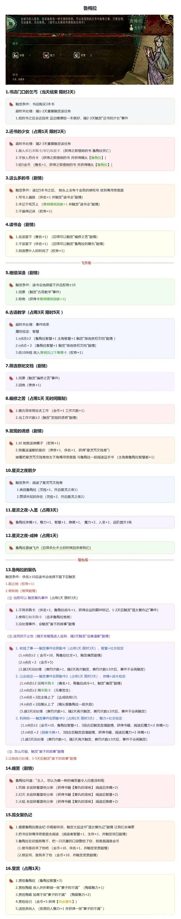 《苏丹的游戏》鲁梅拉剧情事件一览